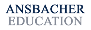 Logo with the words "ANSBACHER EDUCATION" in capital letters, "ANSBACHER" in navy blue and "EDUCATION" in gray, centered on a white background. Discover opportunities like Board Member Certification and Free Webinars through Ansbacher's platform.