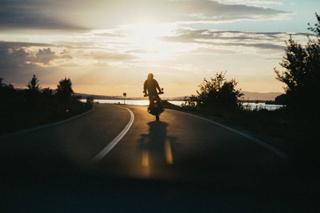 person riding a motorcycle